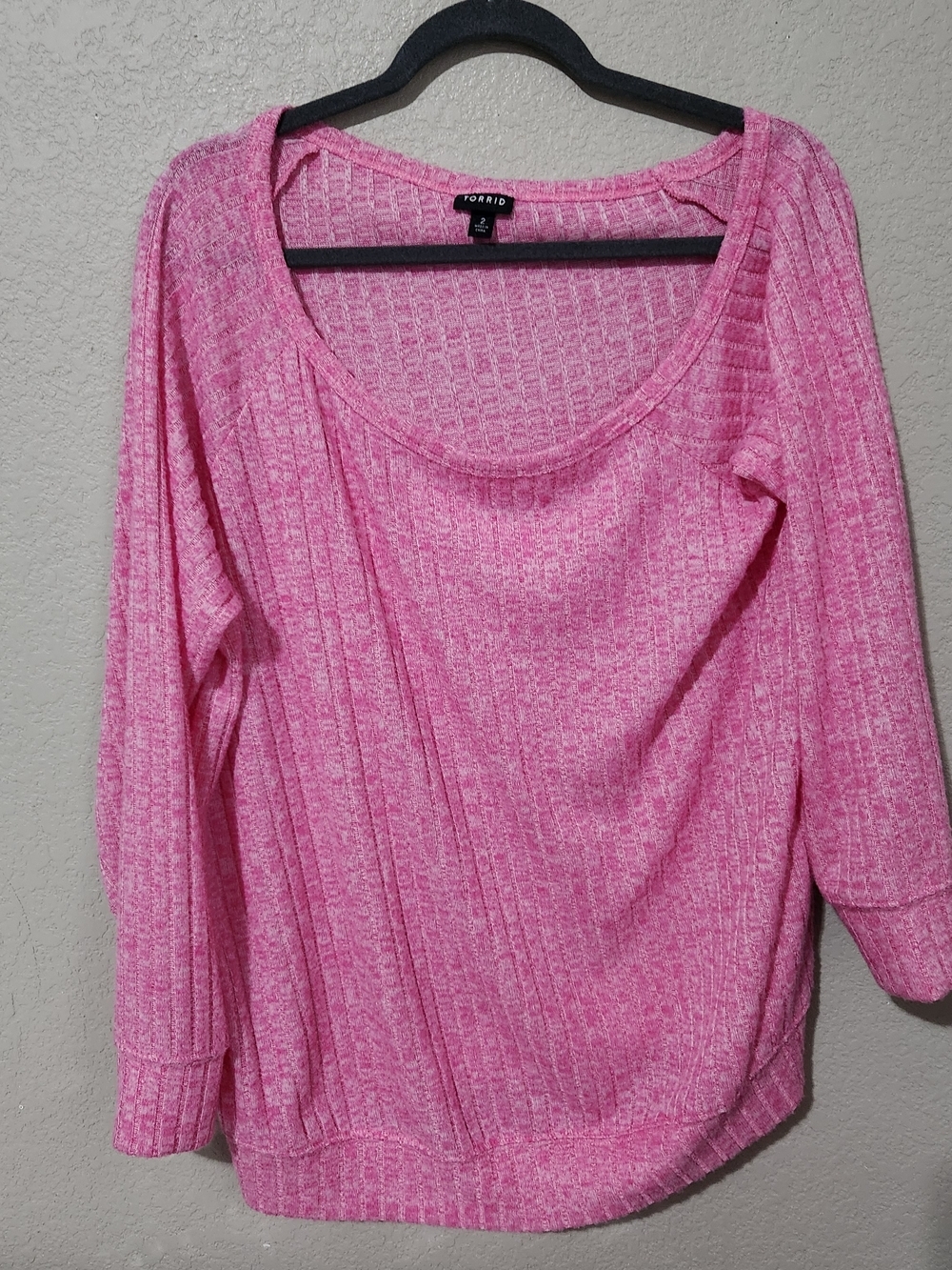 Torrid Pink Ribbed Scoop-Neck Sweater